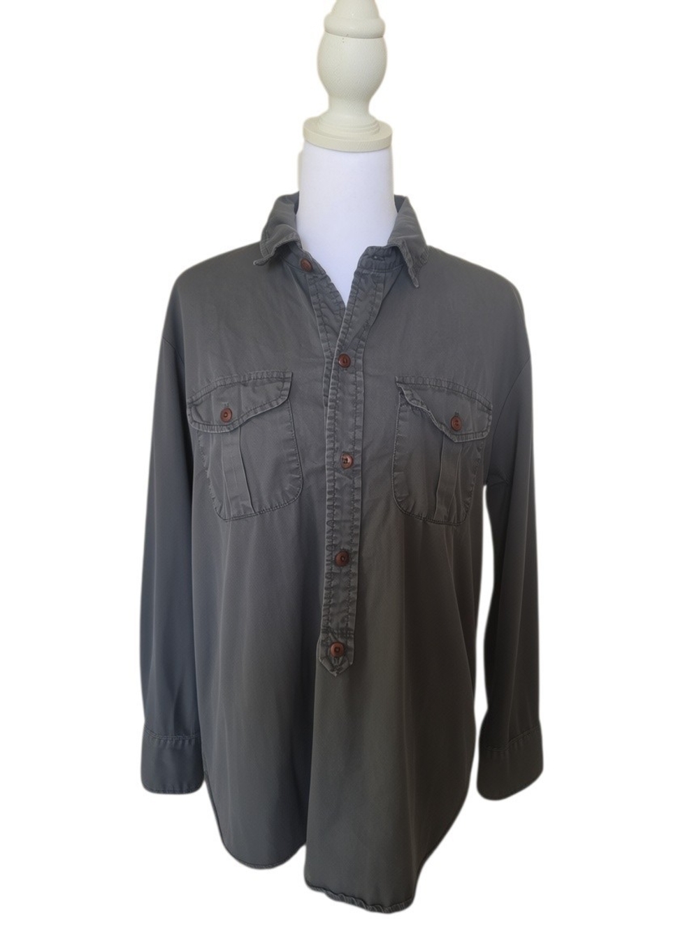 Madewell Men's Long-Sleeve Button-Front Shirt - Gray